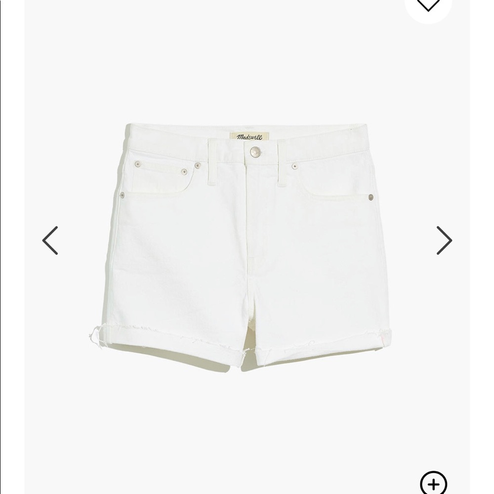 Madewell high rise tile white shorts 24
